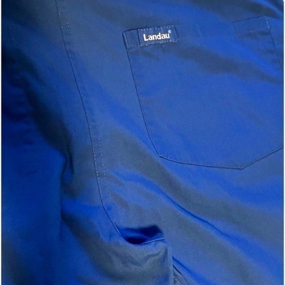 Landau Pants Scrubs Royal Blue Medium Petite Straight Leg Drawstring Pockets - Picture 6 of 11